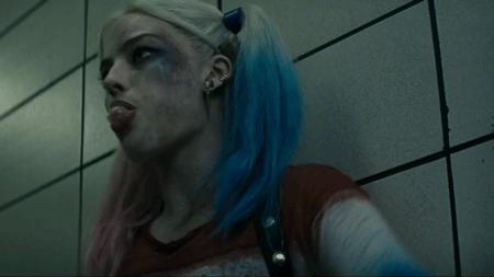Harley Quinn bubble gum GIF SS