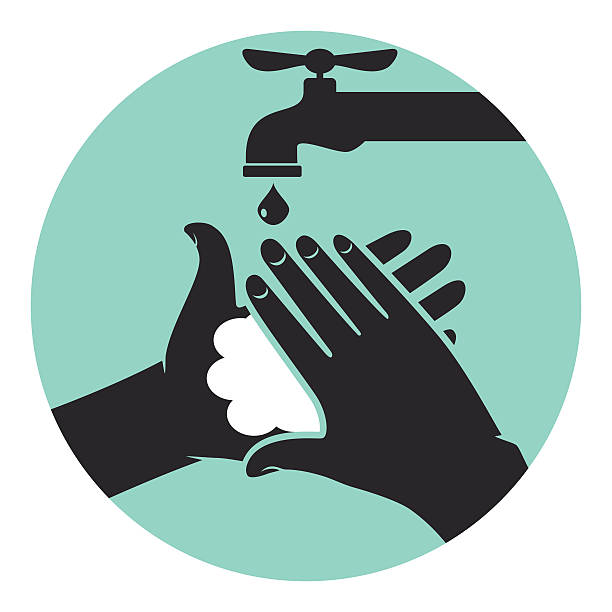 Hand washing icon, isolated vector illustration.